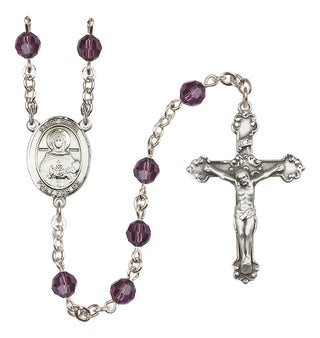Sterling Silver 6mm Austrian Crystal Saint Daria Rosary in Amethyst