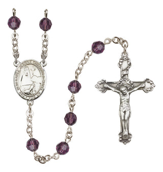 Sterling Silver 6mm Austrian Crystal Saint Jeanne Chezard de Matel Rosary in Amethyst
