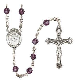 Sterling Silver 6mm Saint Damien of Molokai  Engraved Catholic Rosaries