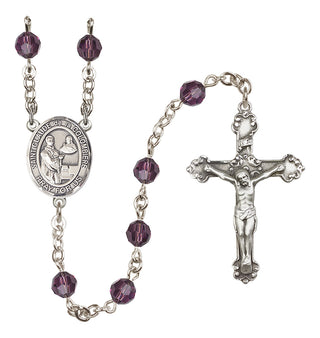 Sterling Silver 6mm Austrian Crystal Saint Claude de la Colombiere Rosary in Amethyst