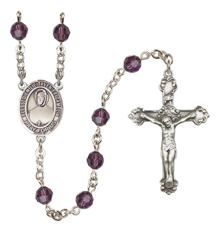 Sterling Silver 6mm Austrian Crystal Blessed Emilie Tavernier Gamelin Rosary in Amethyst