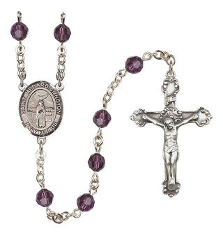 Sterling Silver 6mm Austrian Crystal Saint Medard of Noyon Rosary in Amethyst