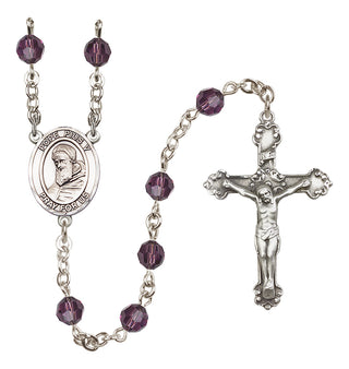 Sterling Silver 6mm Pope Pius V  Engraved Catholic Rosaries