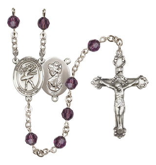 Sterling Silver 6mm Saint Christopher/Dance Rosary