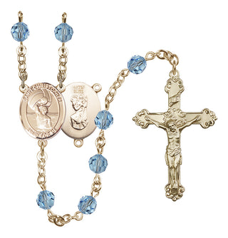 14kt Gold Filled 6mm Saint Christopher/Water Polo Men Rosary