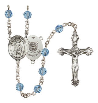 Sterling Silver 6mm Guardian Angel/Coast Guard Rosary