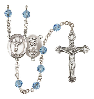 Sterling Silver 6mm Saint Christopher/Cheerleading  Engraved Catholic Rosaries