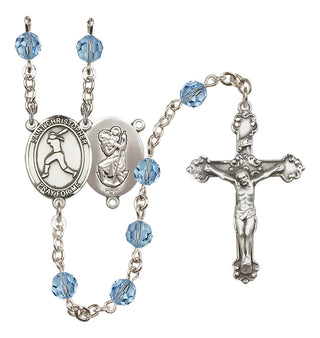Sterling Silver 6mm Saint Christopher/Softball  Engraved Catholic Rosaries