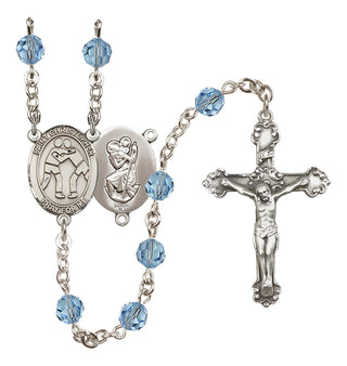 Sterling Silver 6mm Saint Christopher/Wrestling Rosary