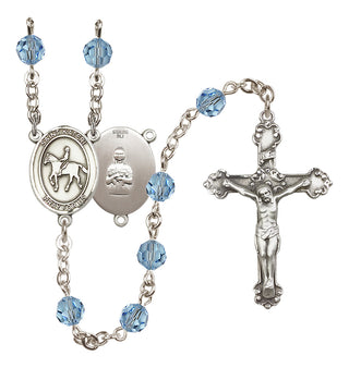 Sterling Silver 6mm Saint Kateri/Equestrian Rosary