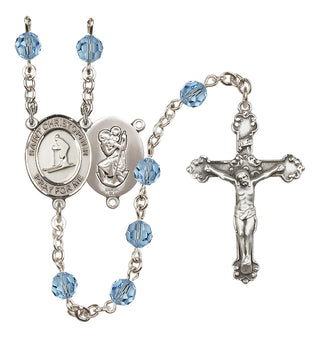 Sterling Silver 6mm Saint Christopher / Skiing Rosary