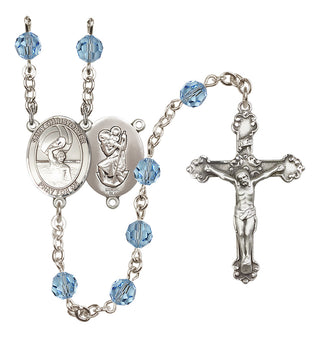 Sterling Silver 6mm Saint Christopher/Water Polo Men Rosary