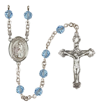 Sterling Silver 6mm Saint Aaron  Engraved Catholic Rosaries