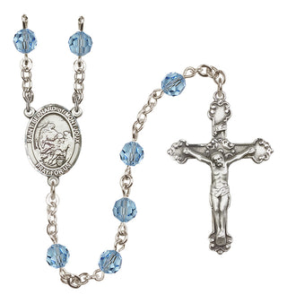 Sterling Silver 6mm Saint Bernard of Montjoux  Engraved Catholic Rosaries