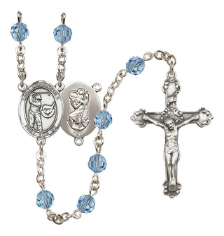 Sterling Silver 6mm Saint Christopher/Golf Rosary