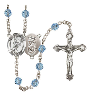 Sterling Silver 6mm Saint Christopher/Softball Rosary