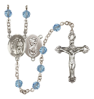 Sterling Silver 6mm Saint Christopher / Karate Rosary