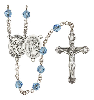 Sterling Silver 6mm Saint Sebastian/Basketball Rosary
