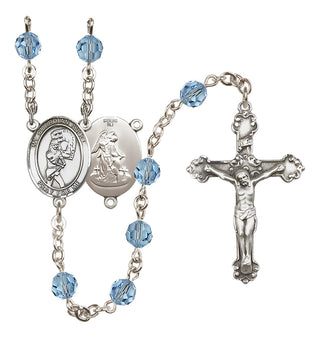 Sterling Silver 6mm Guardian Angel/Softball Rosary