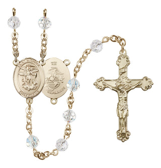 14kt Gold Filled 6mm Saint Michael / Marines Rosary