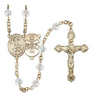 14 Karat Gold-Filled 6mm Austrian Crystal Guardian Angel / EMT Rosary in Crystal