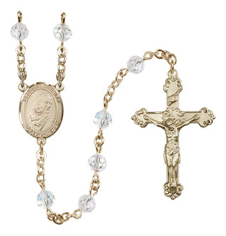 14 Karat Gold-Filled 6mm Austrian Crystal Blessed Trinity Rosary in Crystal