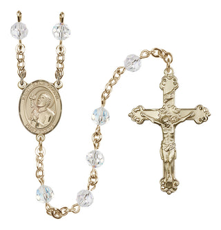 14 Karat Gold-Filled 6mm Austrian Crystal Saint Rene Goupil Rosary in Crystal