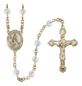 14 Karat Gold-Filled 6mm Austrian Crystal Our Lady of Assumption Rosary in Crystal