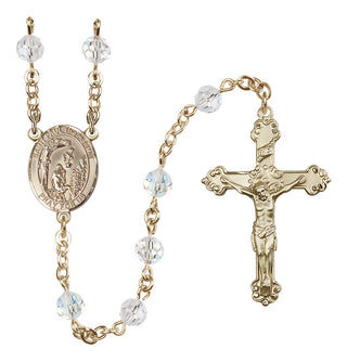 14 Karat Gold-Filled 6mm Austrian Crystal Saint Paul the Hermit Rosary in Crystal