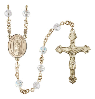 14 Karat Gold-Filled 6mm Austrian Crystal Saint Seraphina Rosary in Crystal