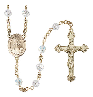 14 Karat Gold-Filled 6mm Austrian Crystal Saint Jeanne Jugan Rosary in Crystal