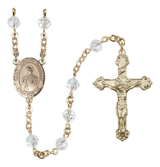 14 Karat Gold-Filled 6mm Austrian Crystal Saint Joseph Marello Rosary in Crystal