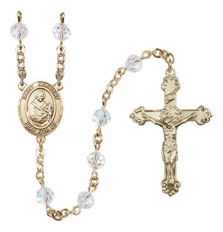 14 Karat Gold-Filled 6mm Austrian Crystal Saint Norbert of Xanten Rosary in Crystal