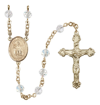 14 Karat Gold-Filled 6mm Austrian Crystal Saint Ephrem Rosary in Crystal