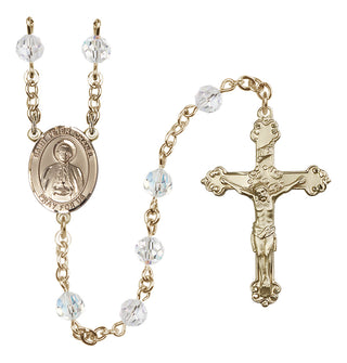 14 Karat Gold 6mm Austrian Crystal Saint Peter Chanel Rosary in Crystal