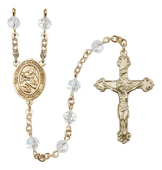 14 Karat Gold 6mm Austrian Crystal Our Lady of the Precious Blood Rosary in Crystal