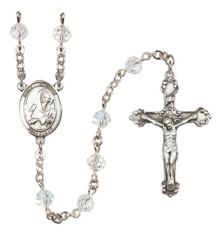 Sterling Silver 6mm Austrian Crystal Saint Andrew the Apostle Rosary in Crystal
