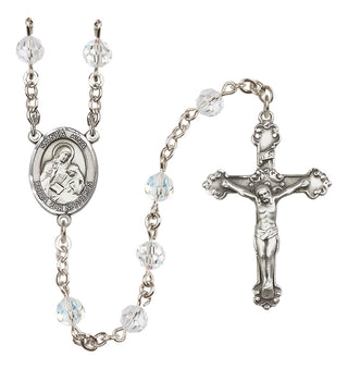 Sterling Silver 6mm Santa Ana  Engraved Catholic Rosaries