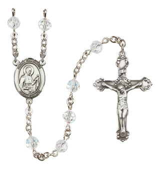 Sterling Silver 6mm Saint Camillus of Lellis  Engraved Catholic Rosaries