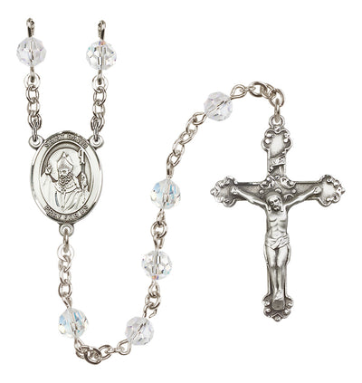 Sterling Silver & Crystal St. David of Wales Rosary | Crystal