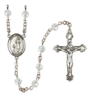 Sterling Silver 6mm Saint Genesius of Rome  Engraved Catholic Rosaries