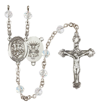 Sterling Silver 6mm Saint George / Navy Rosary
