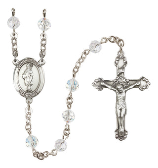 Sterling Silver 6mm Austrian Crystal Saint Gregory the Great Rosary in Crystal