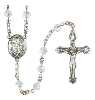 Sterling Silver 6mm Austrian Crystal Saint James the Greater Rosary in Crystal