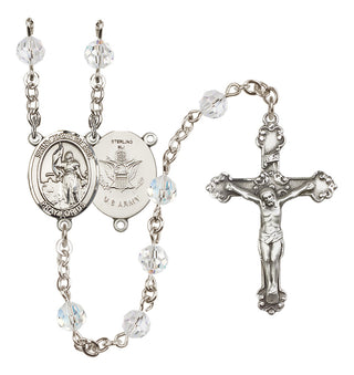 Sterling Silver 6mm Saint Joan of Arc / Army Rosary