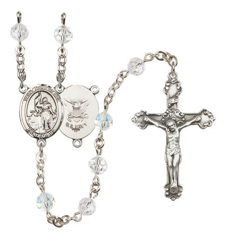 Sterling Silver 6mm Saint Joan of Arc / Navy Rosary