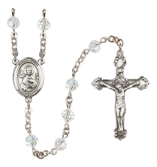 Sterling Silver 6mm Saint John the Apostle  Engraved Catholic Rosaries