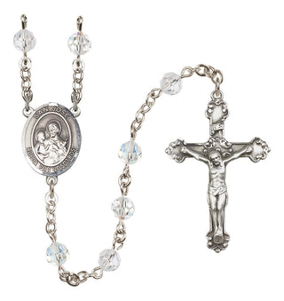 Sterling Silver 6mm Austrian Crystal San Jose Rosary in Crystal