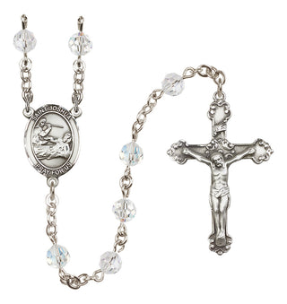 Sterling Silver 6mm Saint Joshua  Engraved Catholic Rosaries
