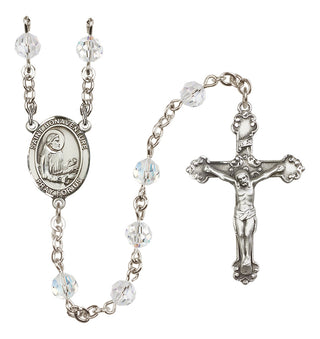 Sterling Silver 6mm Austrian Crystal Saint Bonaventure Rosary in Crystal